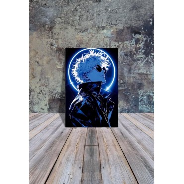 Placa Decorativa Satoru Gojō Jujutsu Kaisen Metálica Cuadro Póster HD