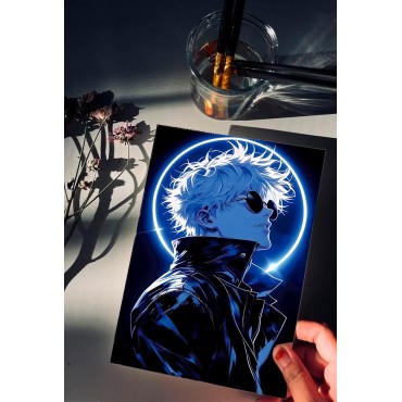 Placa Decorativa Satoru Gojō Jujutsu Kaisen Metálica Cuadro Póster HD