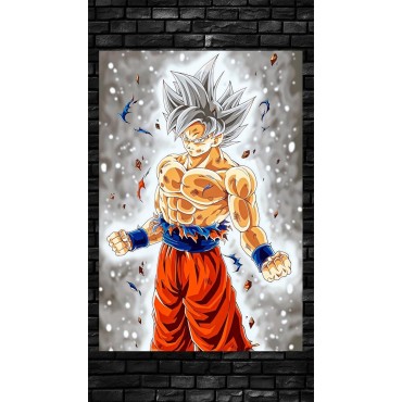 Placa Decorativa Goku Ultra Instinto Dragon Ball Super Metálica Cuadro Póster HD