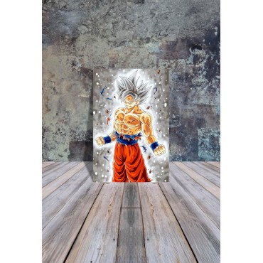 Placa Decorativa Goku Ultra Instinto Dragon Ball Super Metálica Cuadro Póster HD