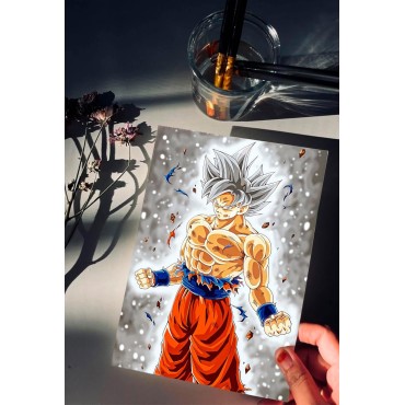 Placa Decorativa Goku Ultra Instinto Dragon Ball Super Metálica Cuadro Póster HD