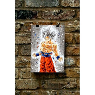Placa Decorativa Goku Ultra Instinto Dragon Ball Super Metálica Cuadro Póster HD