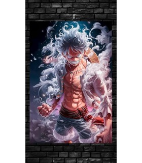 Placa Decorativa Luffy Gear 5 One Piece Metálica Cuadro Póster HD