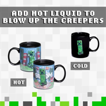 Taza Térmica Creeper Minecraft Cerámica 320 mls