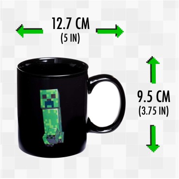 Taza Térmica Creeper Minecraft Cerámica 320 mls