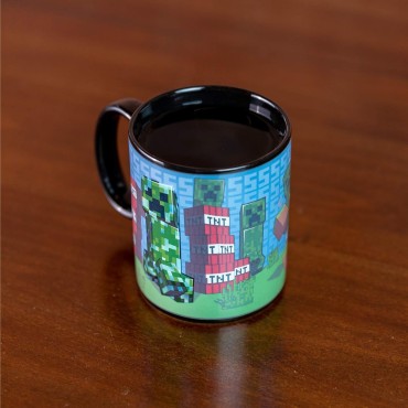 Taza Térmica Creeper Minecraft Cerámica 320 mls