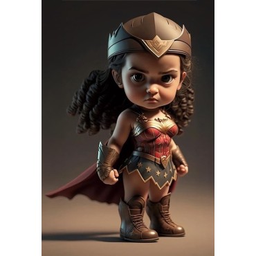 Placa Decorativa Baby Wonder Woman CHIBI DC Metálica Cuadro Póster HD