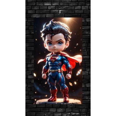 Placa Decorativa Baby Superman CHIBI DC Metálica Cuadro Póster HD