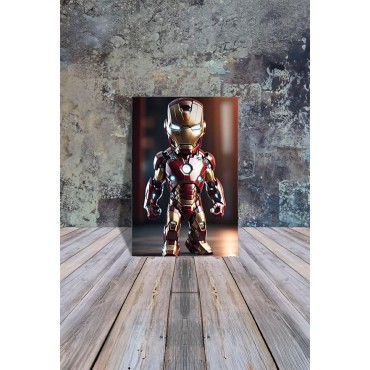 Placa Decorativa Baby Iron Man CHIBI Marvel Metálica Cuadro Póster HD