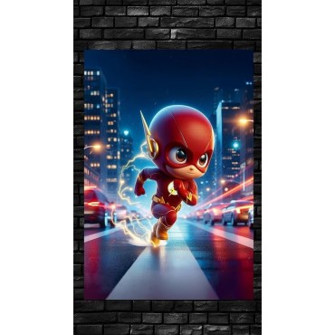 Placa Decorativa Baby Flash CHIBI DC Metálica Cuadro Póster HD