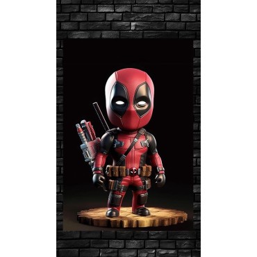 Placa Decorativa Baby Deadpool CHIBI Marvel Metálica Cuadro Póster HD
