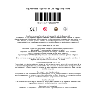 Figura Peppa Pig Botas de Oro Peppa Pig 5 cms