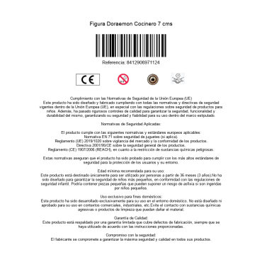 Figura Doraemon Cocinero 7 cms 