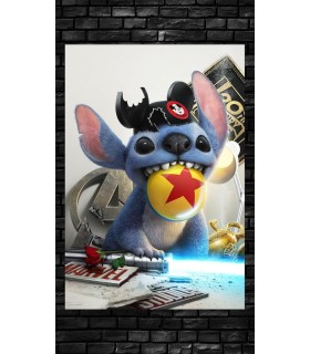 Placa Decorativa Stitch Juguetón Lilo & Stitch Disney Metálica Cuadro Póster HD