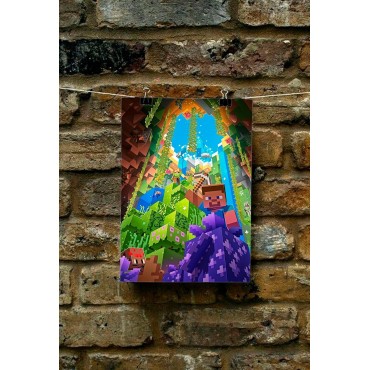 Placa Decorativa Minecraft Metálica Cuadro Póster HD