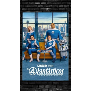 Placa Decorativa Los 4 Fantastiscos Primeros Pasos Marvel Metálica Cuadro Póster HD