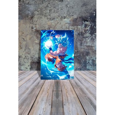 Placa Decorativa Goku SS Blue Metálica Cuadro Póster HD
