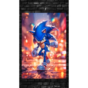 Placa Decorativa Sonic Metálica Cuadro Póster HD