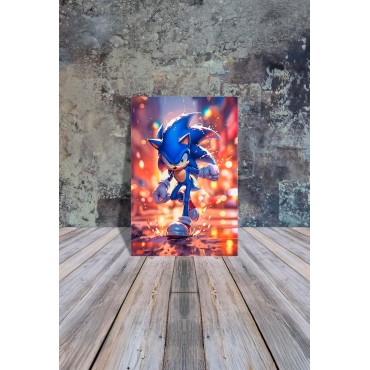 Placa Decorativa Sonic Metálica Cuadro Póster HD
