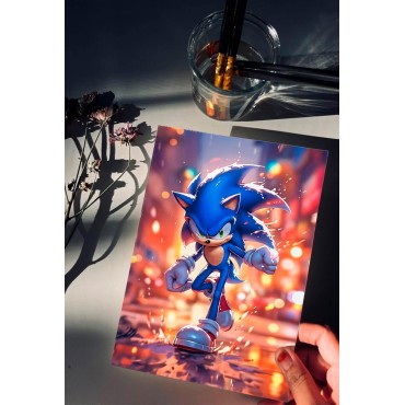 Placa Decorativa Sonic Metálica Cuadro Póster HD