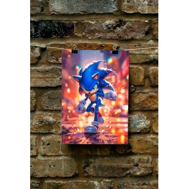 Placa Decorativa Sonic Metálica Cuadro Póster HD