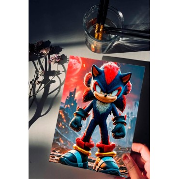 Placa Decorativa Shadow Sonic Metálica Cuadro Póster HD